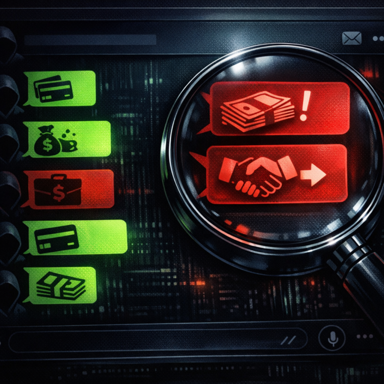 Telegram chat interface showing anonymous money mule recruitment thread with bank card icons