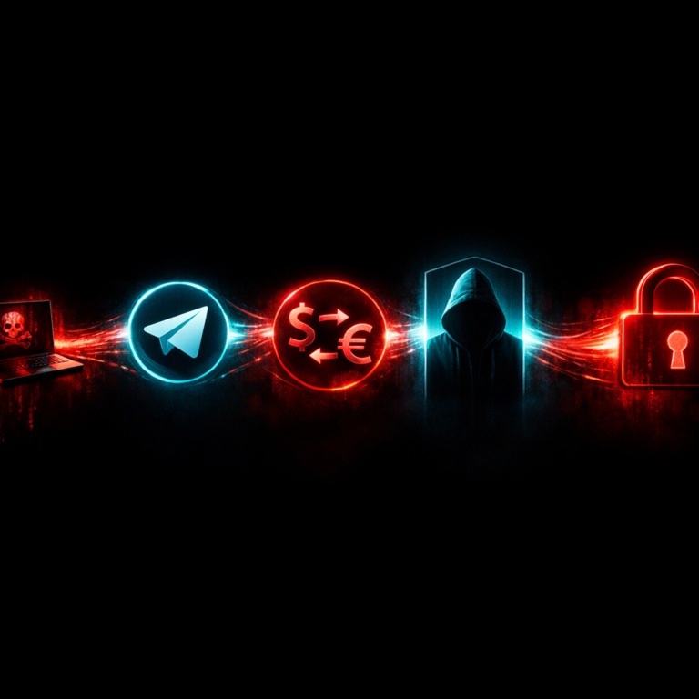 Pipeline of nodes from infection to ransomware showing the credential supply chain