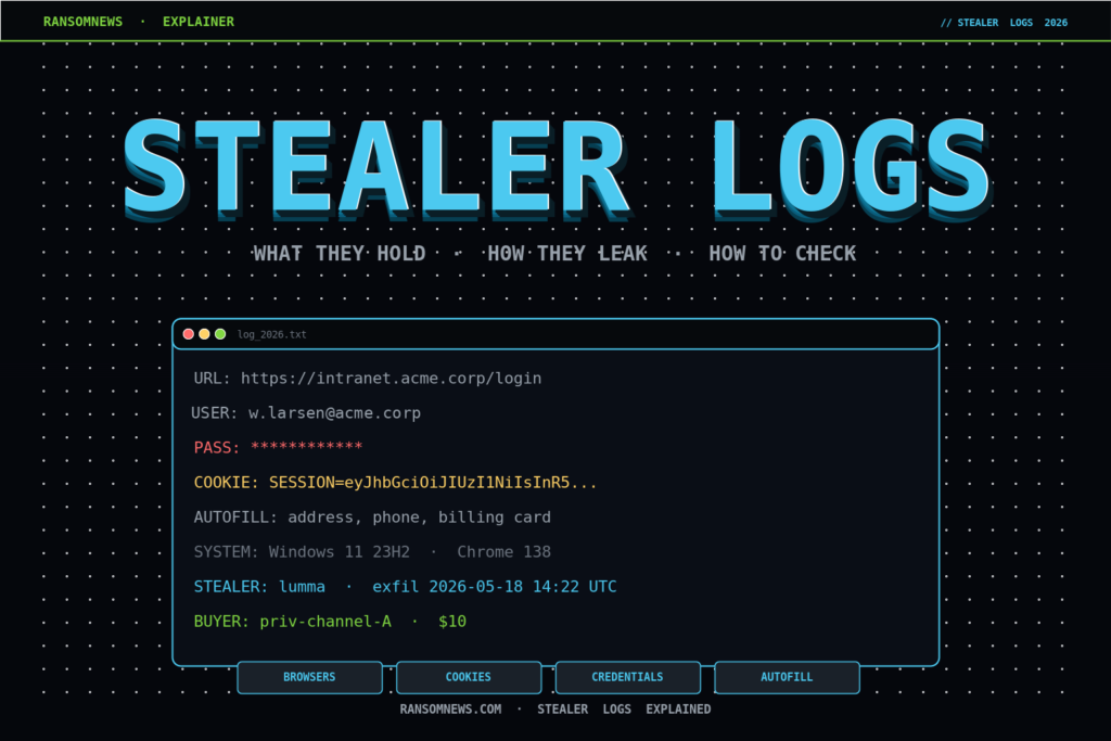 Stealer logs explained: what they hold, how they leak, and how to check yours Stealer logs explained 2026: what they hold, how they leak, how to check