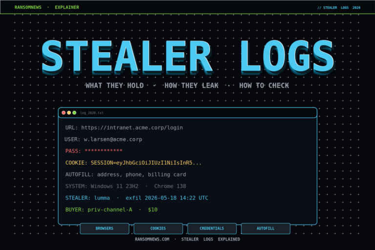 Stealer logs explained 2026: what they hold, how they leak, how to check