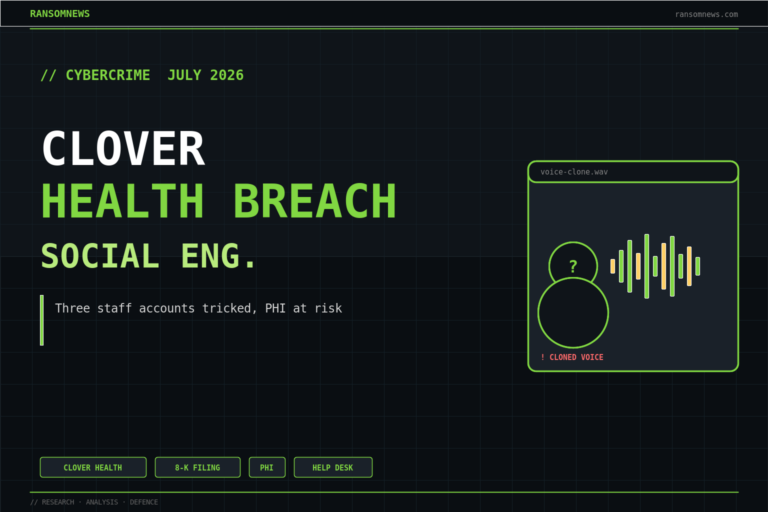 Clover Health discloses social-engineering breach in 8-K, ransomnews.com
